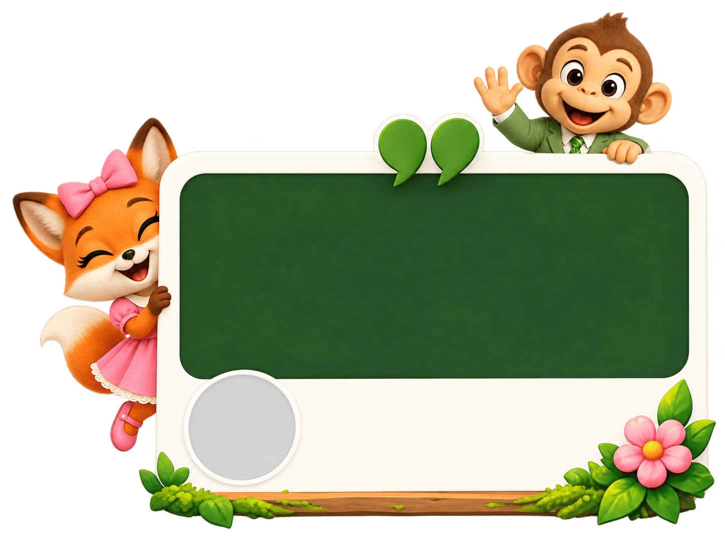 Khung lời động viên Cáo Lila và Khỉ Ben